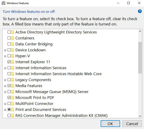 4 Ways To Enable/Disable Optional Windows Features