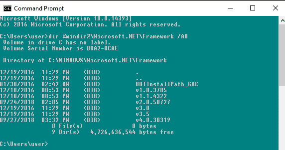 2 Ways To Check .NET Framework Version Using Command Line