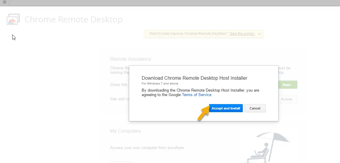 download chrome remote desktop host installer