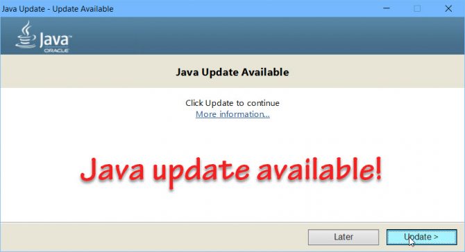 update java linux