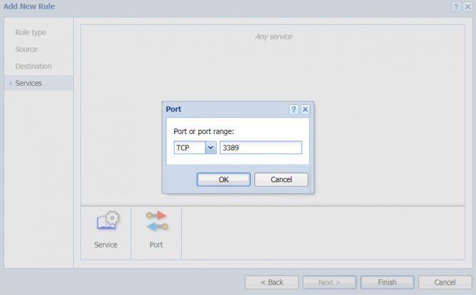 Kerio Control add port