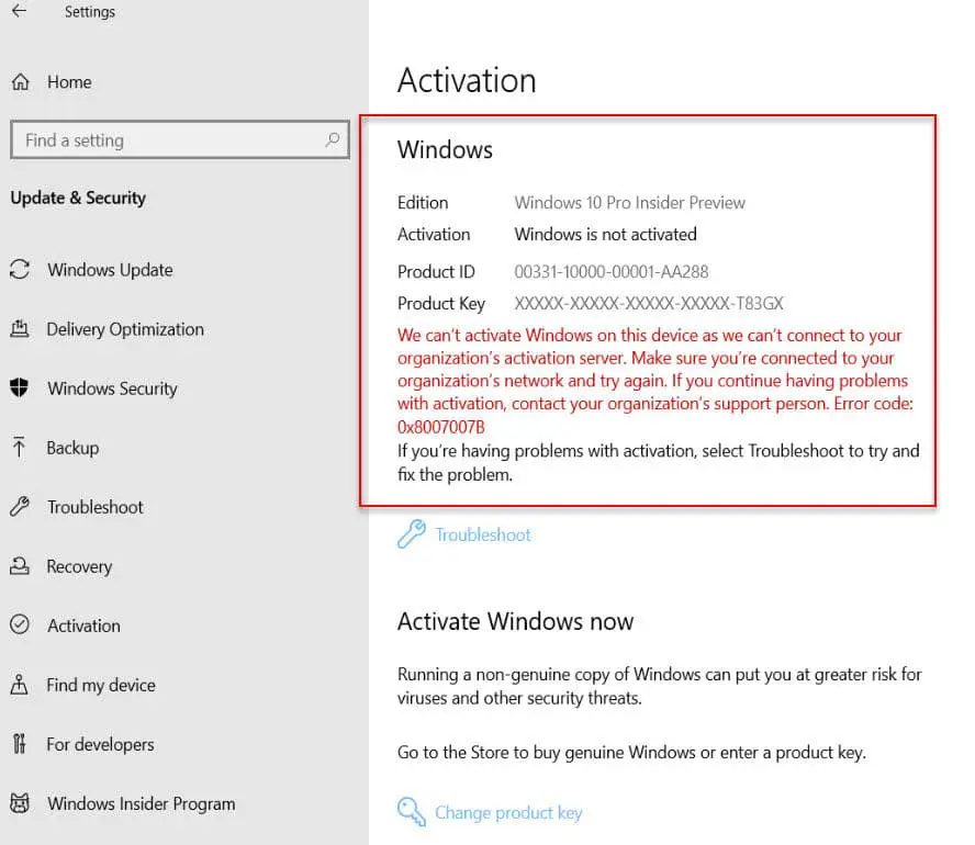 windows activation product id not available