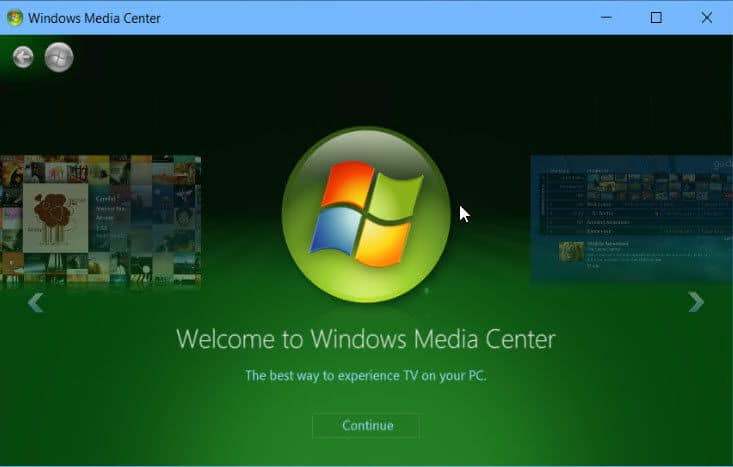 windows media center extras