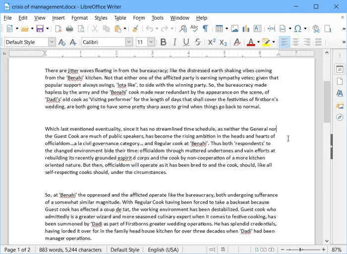 using microsoft word templates with libreoffice