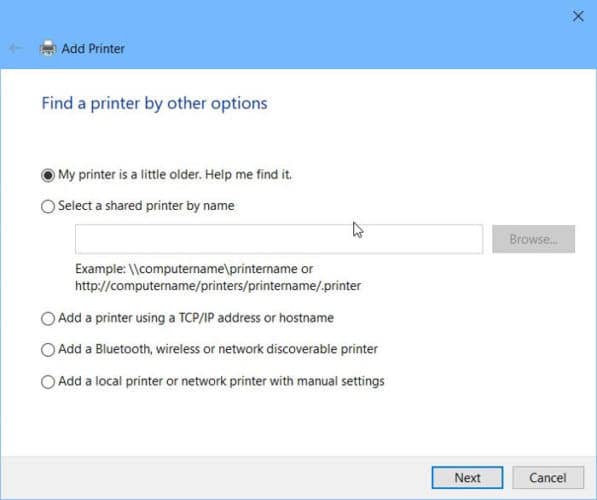change printer name windows 10 network