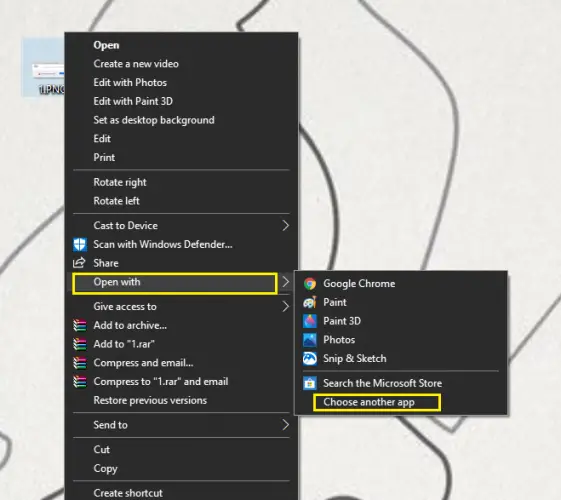 windows 10 set default app to open files