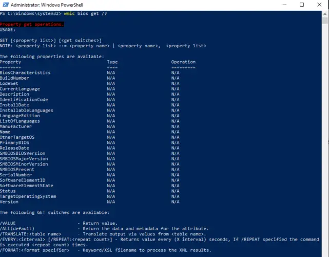 wmic diskdrive serial number