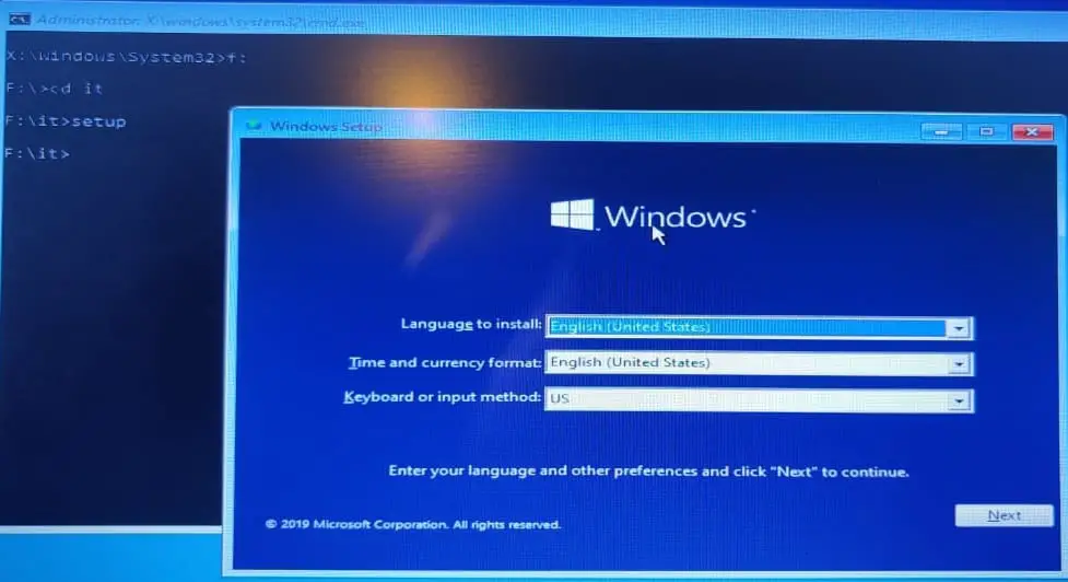 windows installation wizard