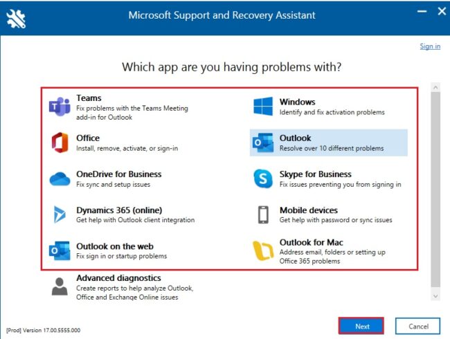 Microsoft Support and Recovery Assistant 17.01.0268.015 instal the new