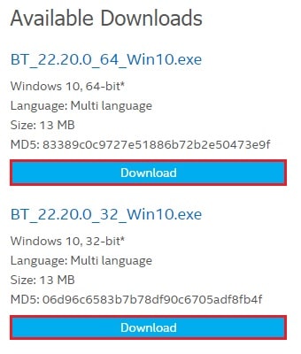 intel wireless bluetooth windows 10 downloads