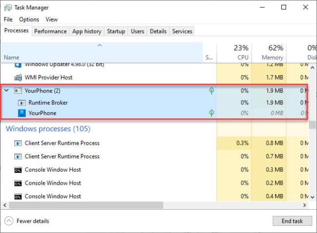 task manager processes