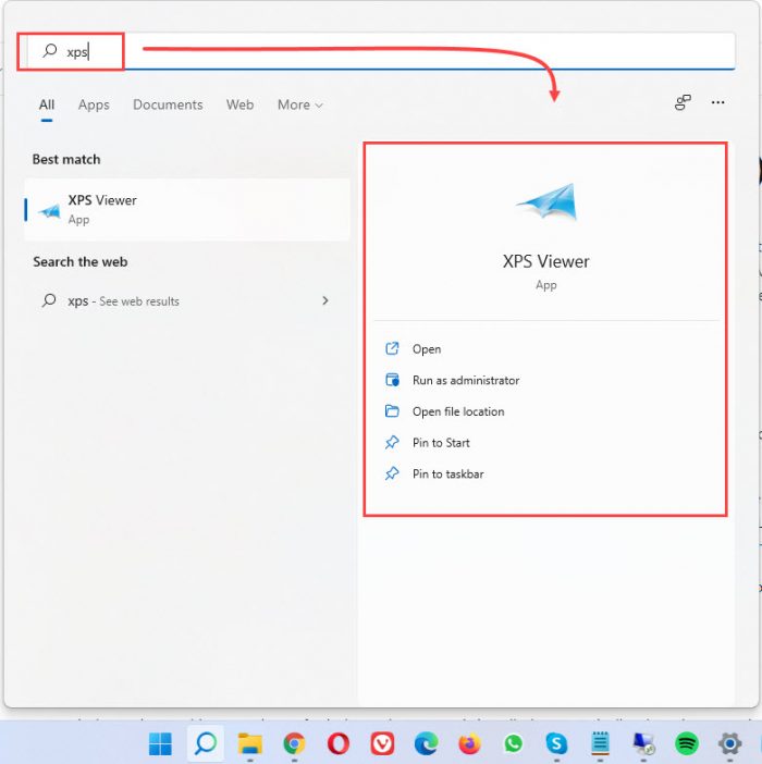 search for xps app