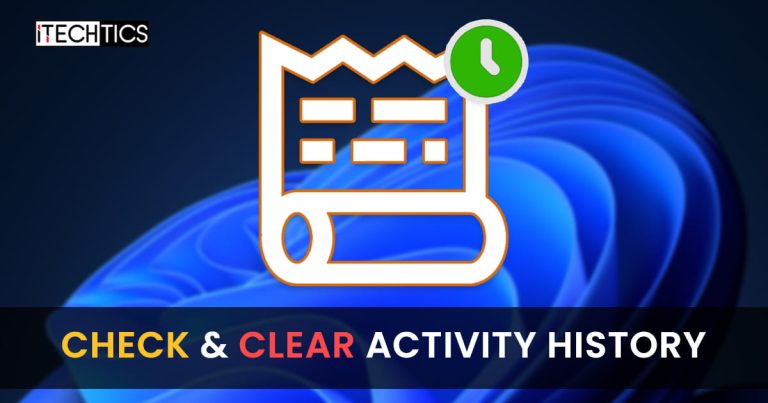 check activity history windows 10