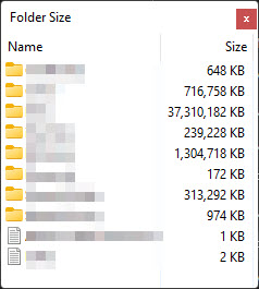 folder size