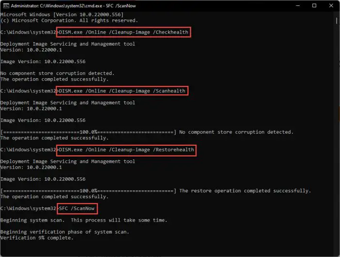 Repair Windows with DISM and SFC