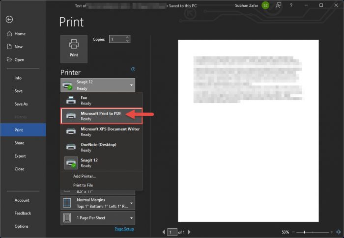 printer print to pdf