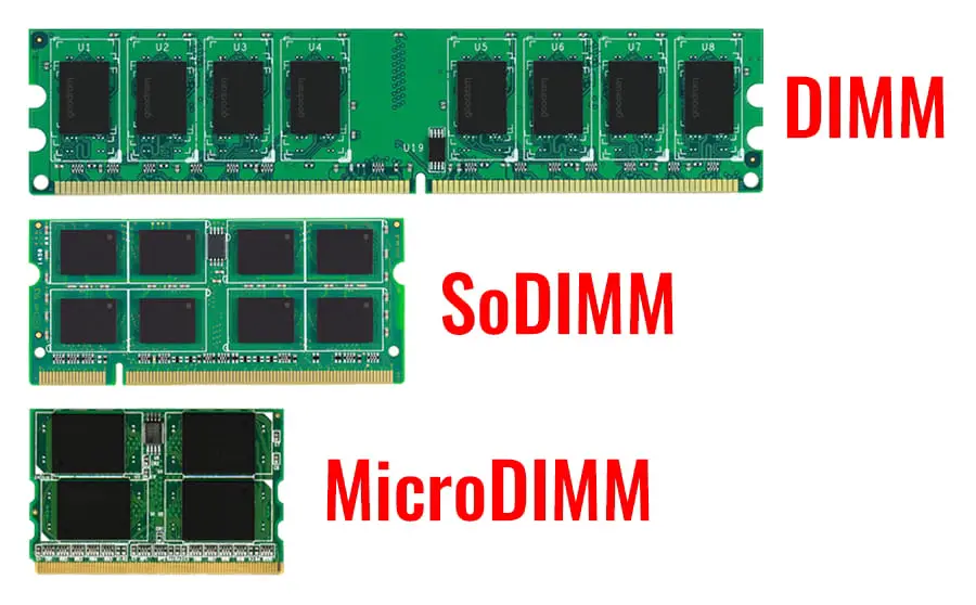 RAM DIMM VS. SODIMM VS. MicroDIMM