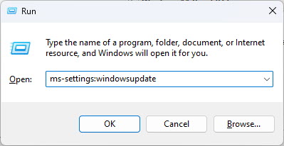 Trigger Windows Update from Settings app