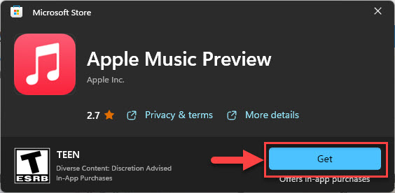 Obtenga la aplicación Apple Music de Microsoft Store