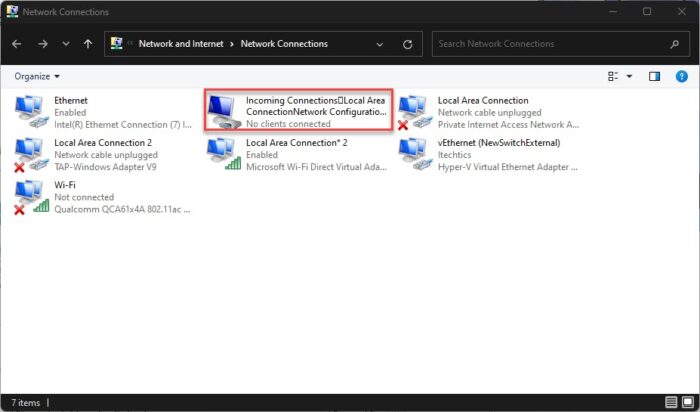 New VPN adapter created