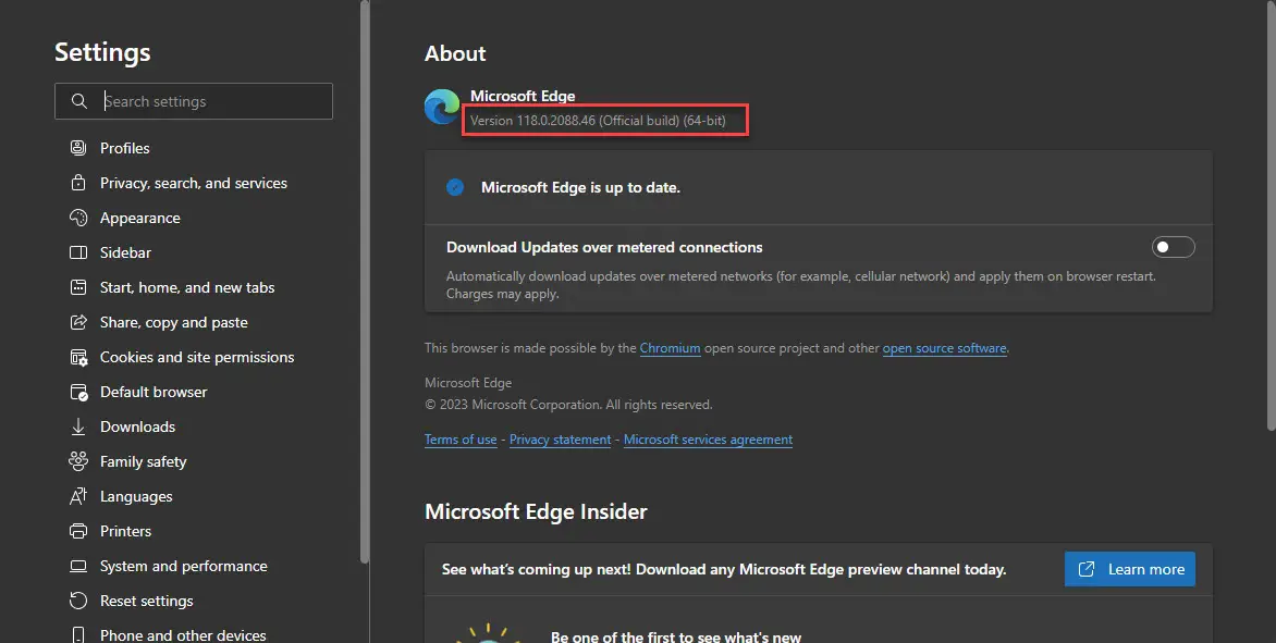 Microsoft Edge Enterprise new tab page