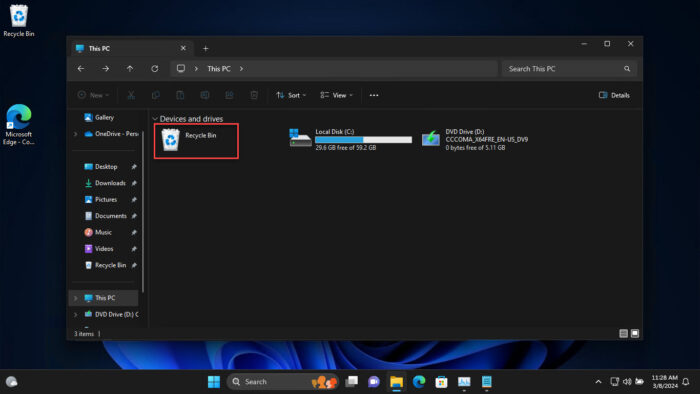 Recycle Bin added to File Explorer This PC page